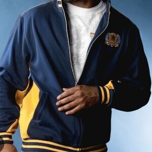 Coogi Men's Navy and Yellow Jacket